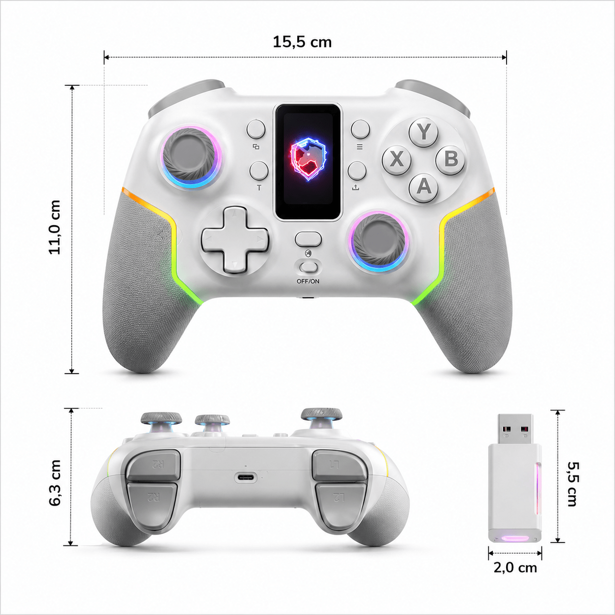 Control Bluetooth Gamer RGB | Receptor USB Multiplataforma