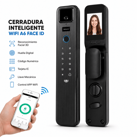Cerradura Inteligente WiFi Face ID 3D con App | Huella y Código Digital