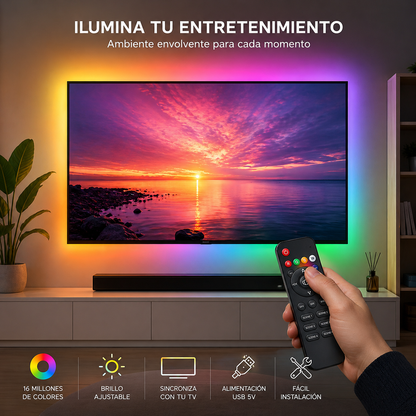 Cinta LED RGB para TV con Módulo HDMI Sincronización en Tiempo Real 16M Colores