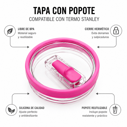 Tapa Con Pitillo Abatible Para Termo Stanley