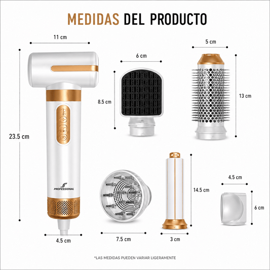 Combo Profesional Cepillo Secador y Ondulador 5 en 1