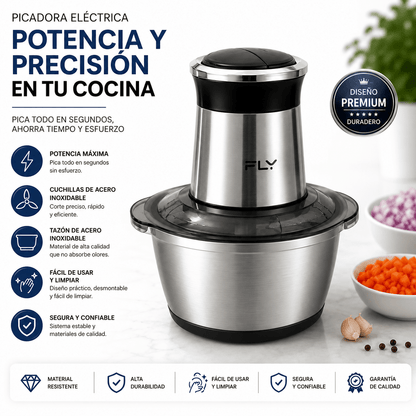 Picadora Eléctrica Premium Acero Inoxidable