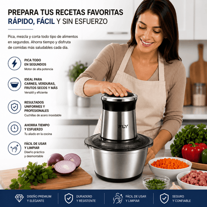 Picadora Eléctrica Premium Acero Inoxidable