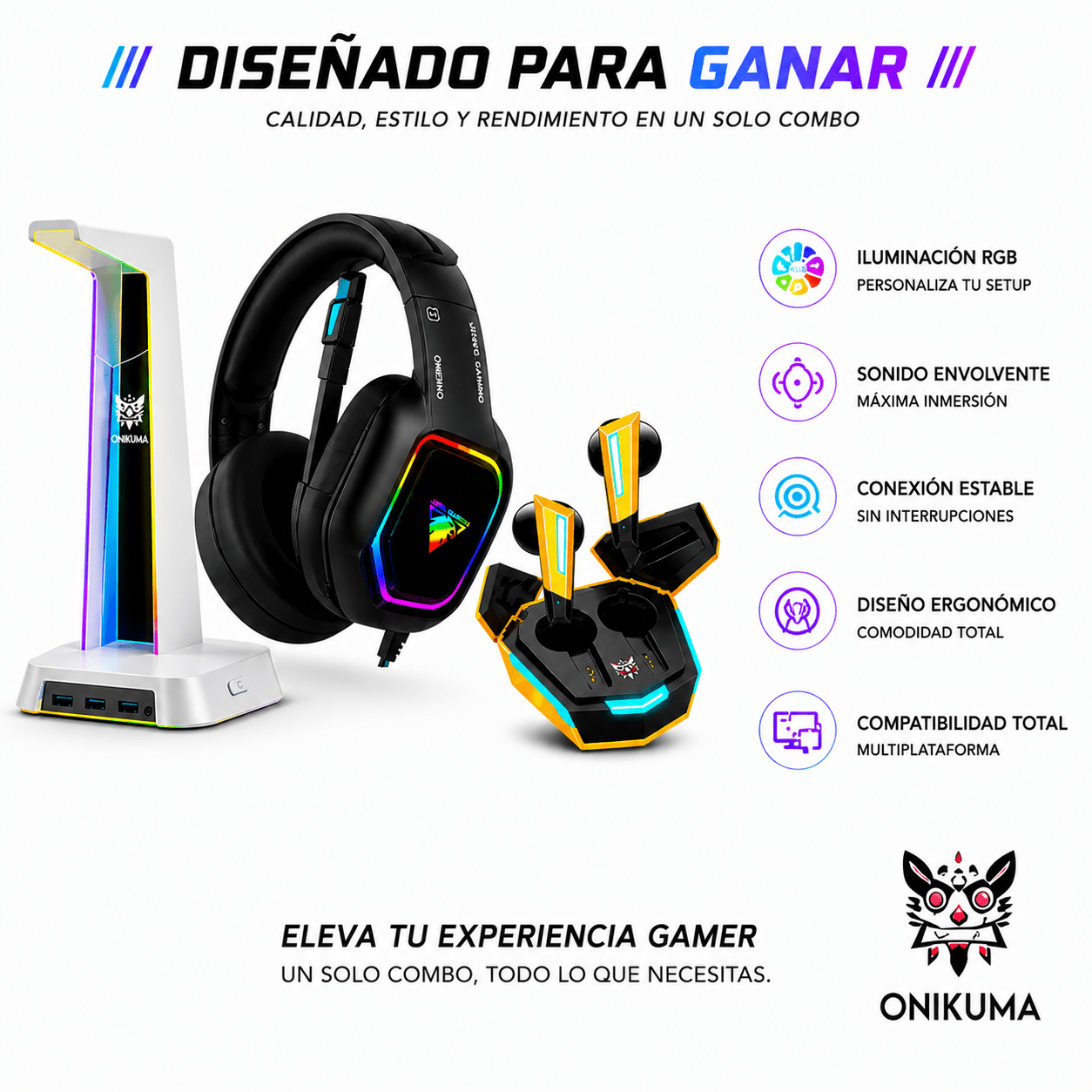 Combo Gamer RGB 3 en 1