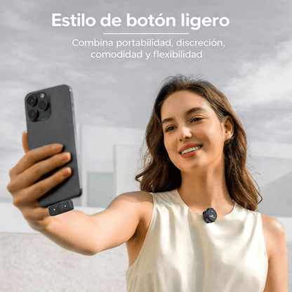 Micrófono Inalámbrico Dual con Cancelación de Ruido IA y Estación de Carga