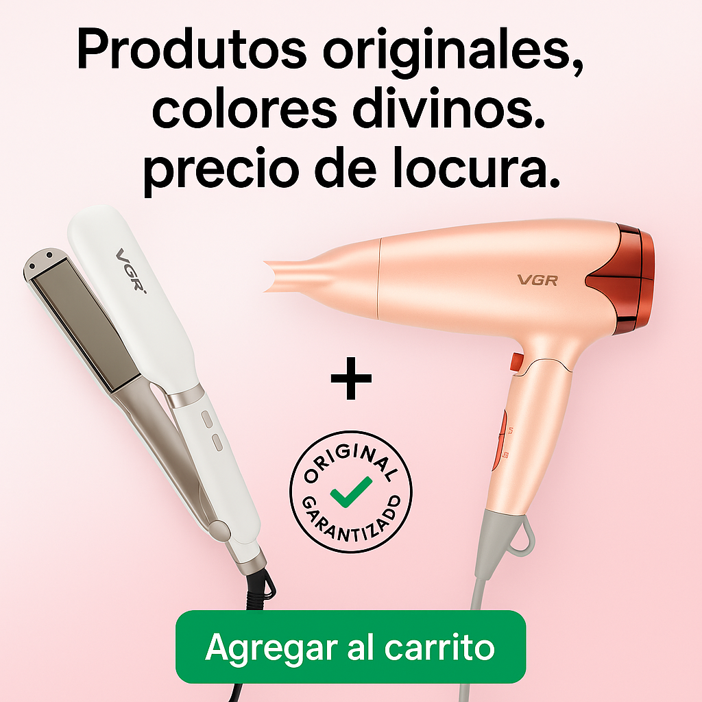 Kit Cabello Profesional VGR | Plancha Alisadora + Secador