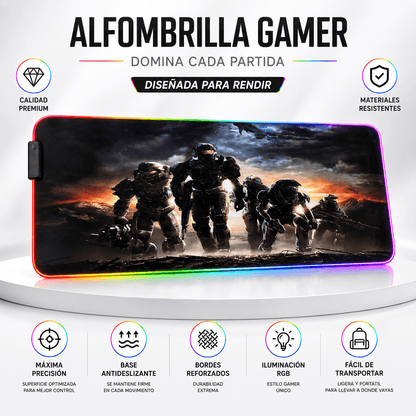 Mouse Pad Gamer XL RGB Halo Edition – Iluminación LED Multicolor