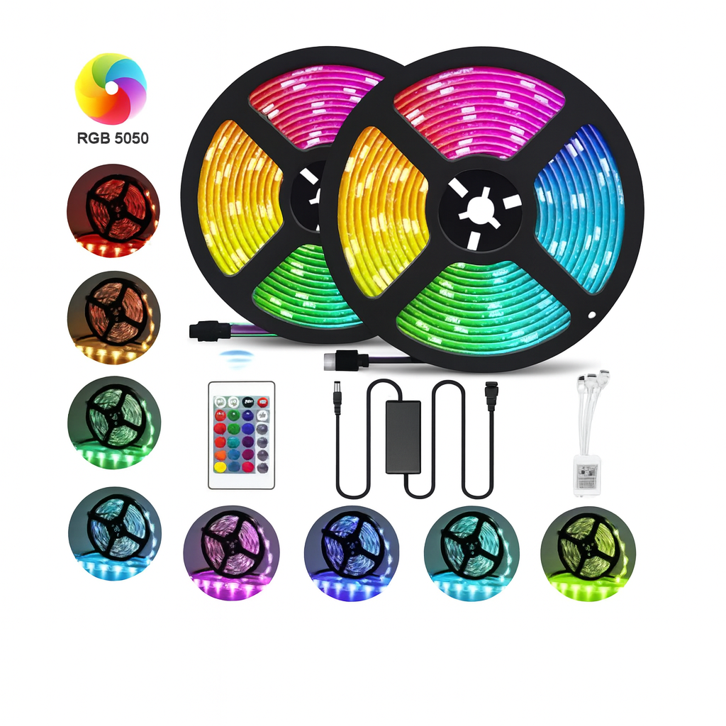 Cinta De Luz Led Rgb 10 Metros Tira Led + Control Bluetooth