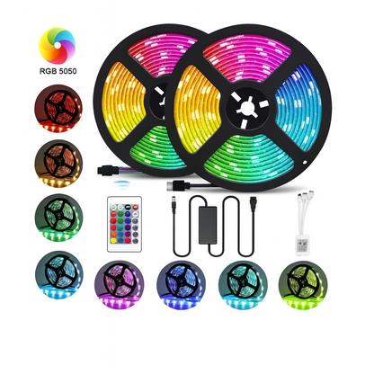 Cinta De Luz Led Rgb 10 Metros Tira Led + Control Bluetooth