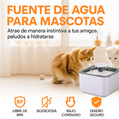 Fuente De Agua Para Gatos I Perros Bebedero Para Mascotas Color Blanco