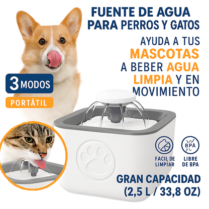 Fuente De Agua Para Gatos I Perros Bebedero Para Mascotas Color Blanco