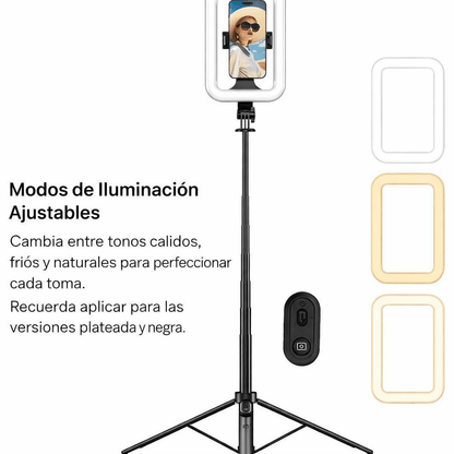 Tripode con Aro de Luz + control Bluetooth