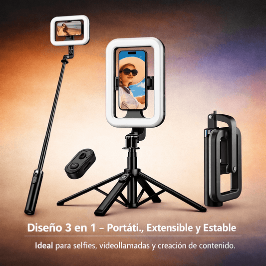 Tripode con Aro de Luz + control Bluetooth