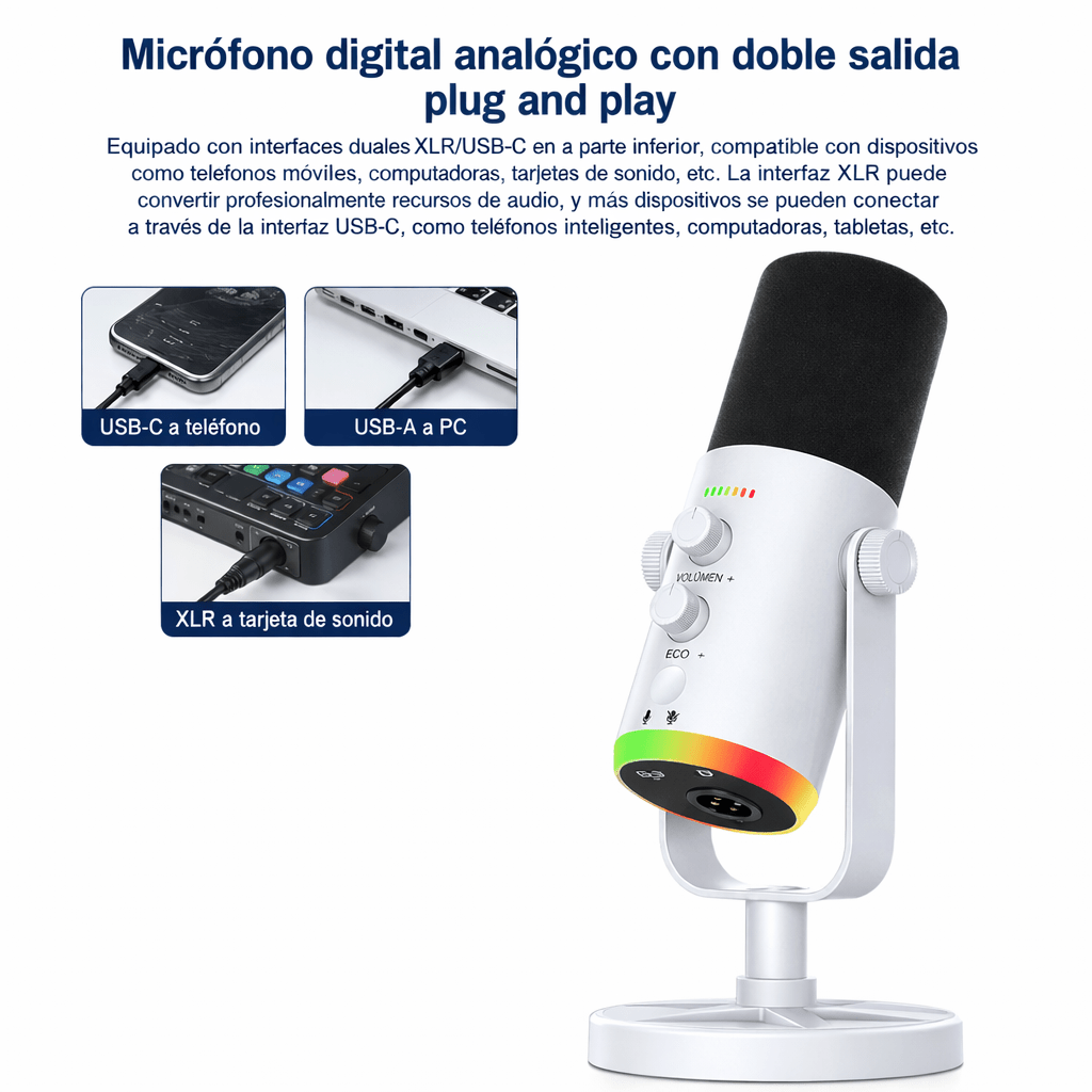 Microfono Gamer RGB