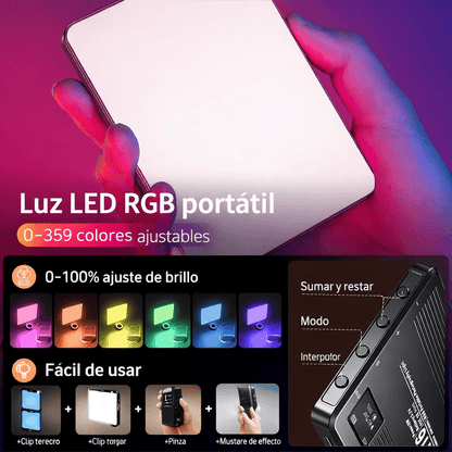 Luz Led RBG Portatil para Celular y Camara