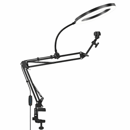 Aro de Luz con Brazo Articulado y Soporte para Celular