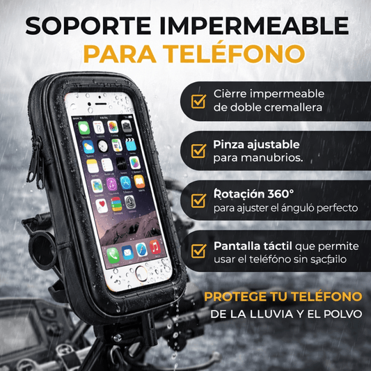 Soporte impermeable para teléfono – Rotación 360° y pantalla táctil