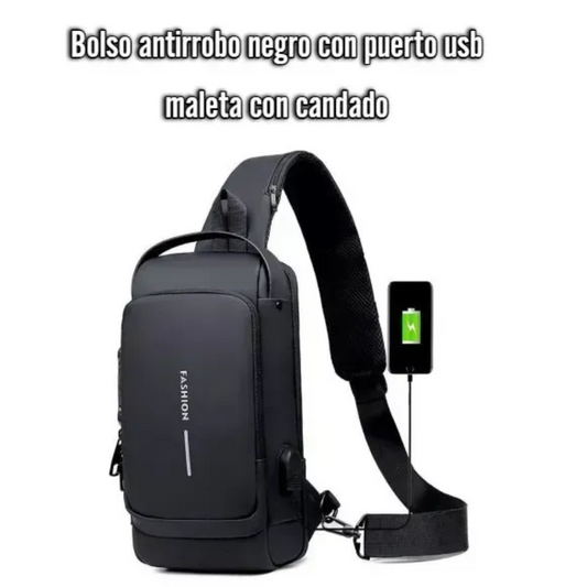 Bolso Antirobo Con Puerto USB Con Candado