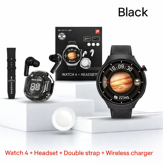 Smartwatch Watch 4 Negro + Audífonos