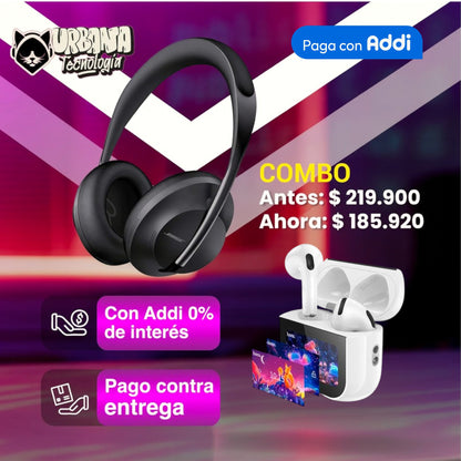 Audifonos con pantalla + Auriculares Bluetooth Tipo Bose 700