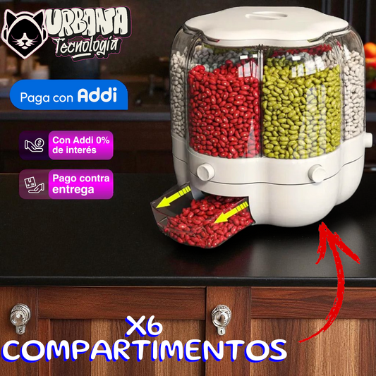 Dispensador De Granos Organizador De Cocina Y Cereales