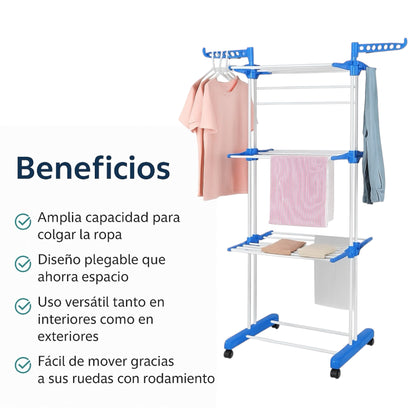 Balde Plegable con motor + Tendedero ropa plegable 3 niveles