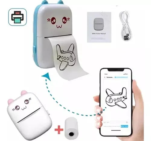 Mini Impresora Portatil Termica + 1 Rollo Impresion