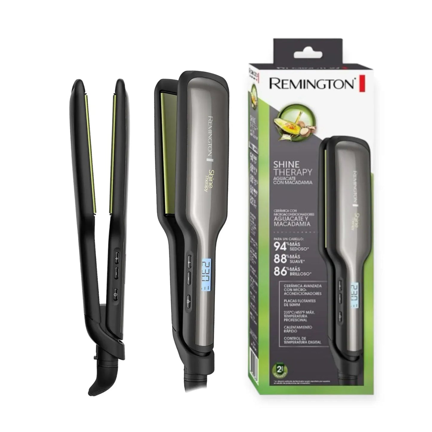 PLANCHA ALISADORA REMINGTON SHINE THERAPY CON PLACAS ANCHAS I Original