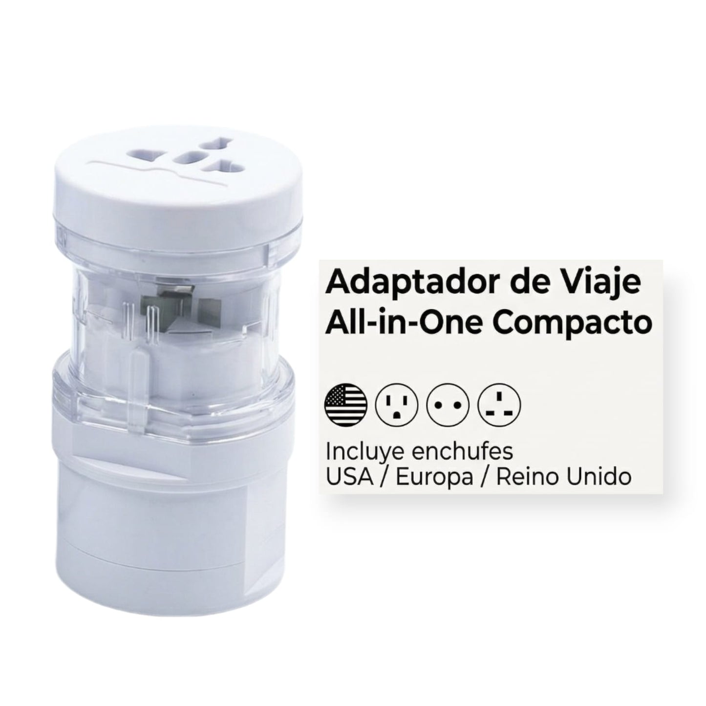 Adaptador Universal de Viaje 3 en 1 – Enchufe Internacional All-in-One
