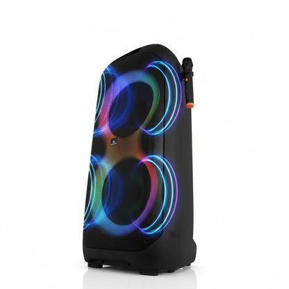 Parlante Bluetooth de Fiesta 10” 60W con Micrófonos Inalámbricos y Luces LED