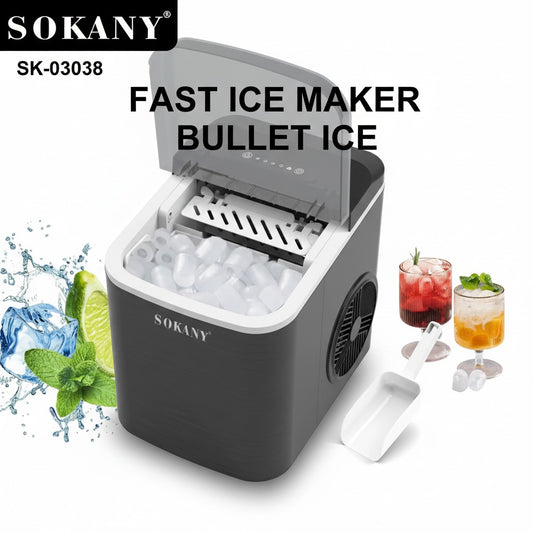 Máquina para Hielo Portátil SOKANY IceFast 6 Minutos