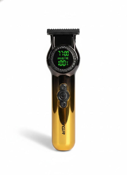 Patillera Profesional VGR V-990 Dorada – Máquina de Barbería con Pantalla Digital y Cuchilla T