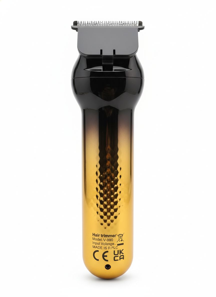 Patillera Profesional VGR V-990 Dorada – Máquina de Barbería con Pantalla Digital y Cuchilla T