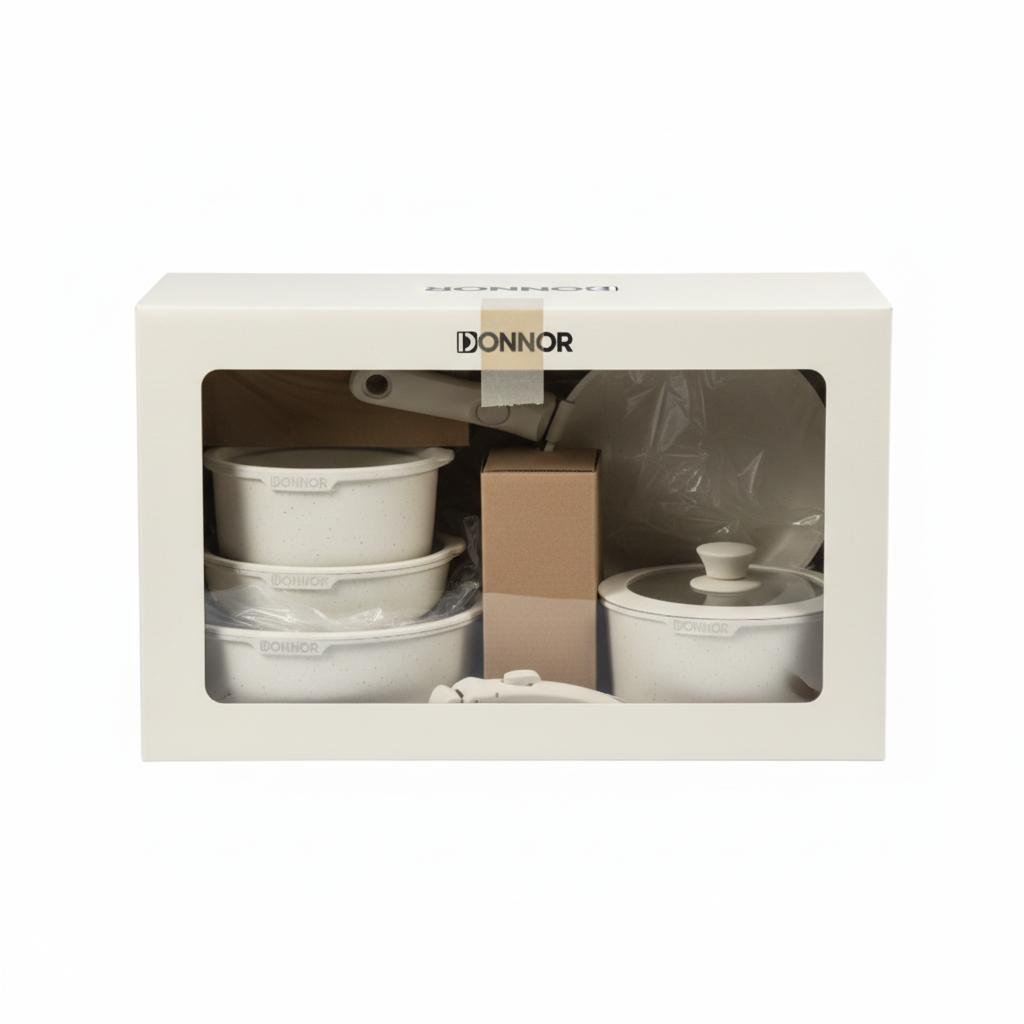 Set de 17 Piezas | Ollas Antiadherentes Donnor Beige