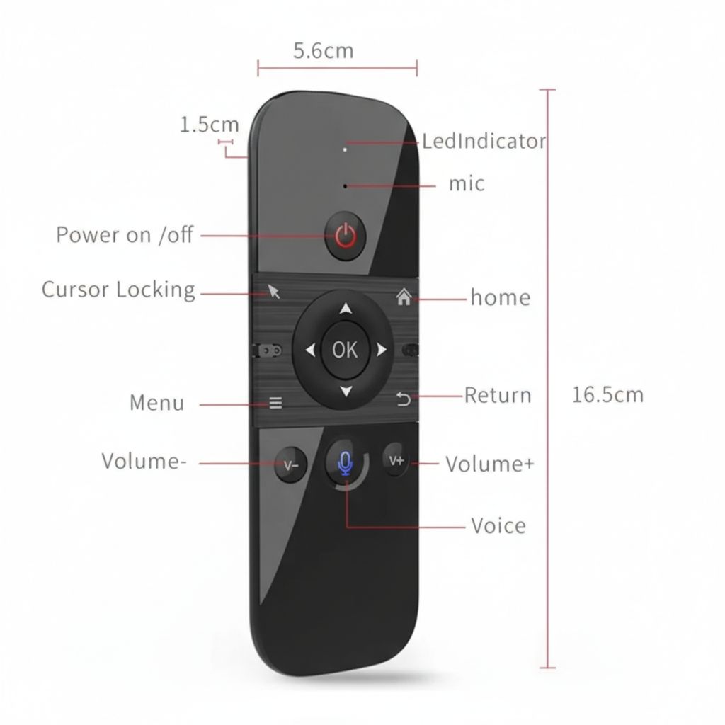Control Air Mouse 2.4G con Teclado y Voz Smart TV