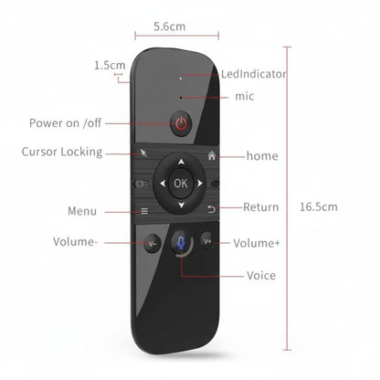 Control Air Mouse 2.4G con Teclado y Voz Smart TV