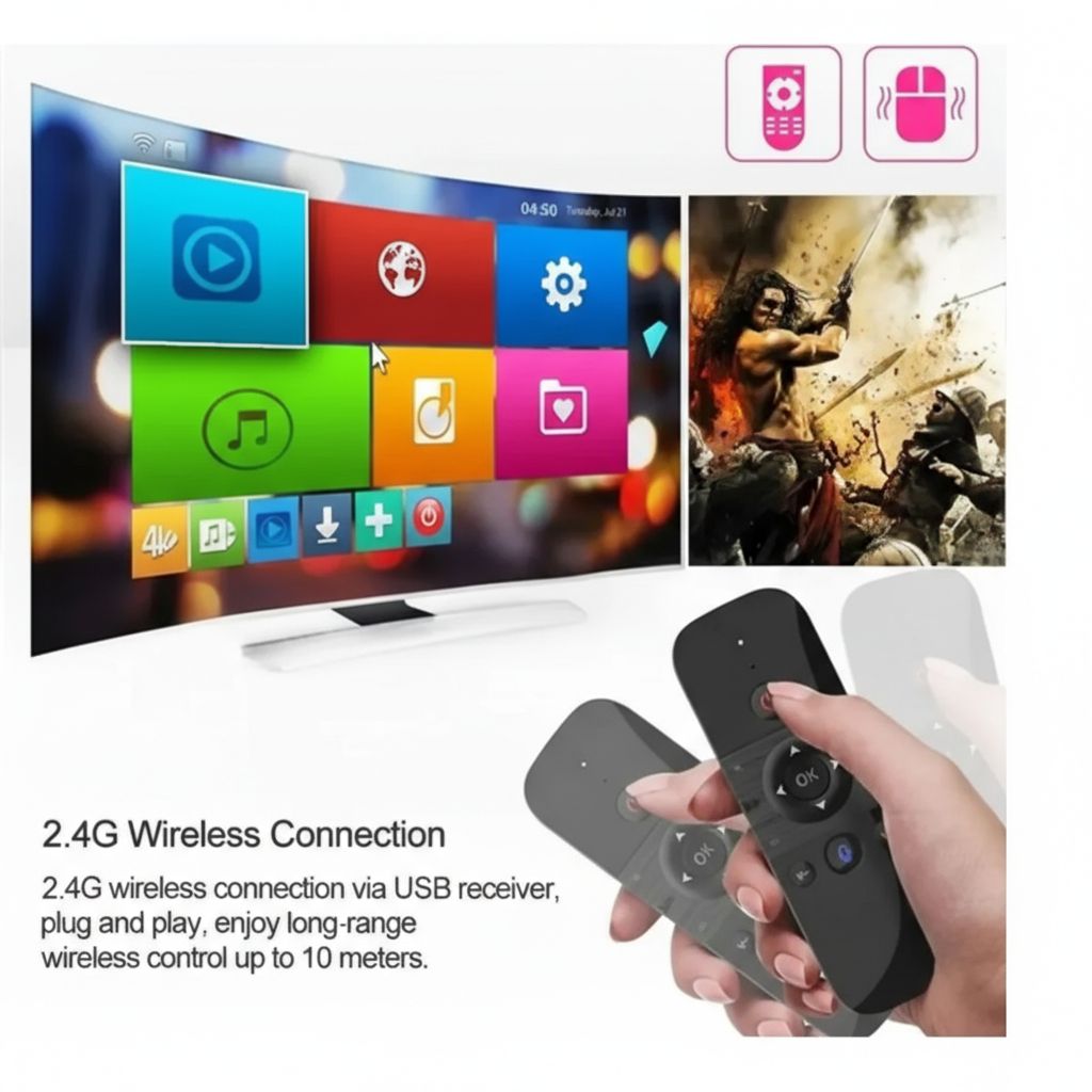 Control Air Mouse 2.4G con Teclado y Voz Smart TV