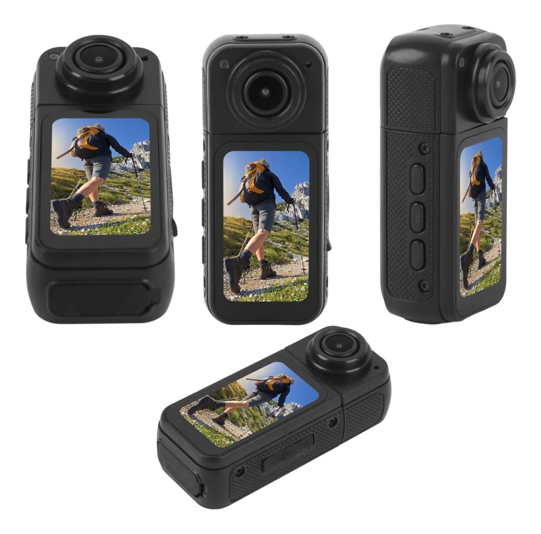 Cámara Mini Tipo Pulgar 2.7K – Doble Cámara con Pantalla HD