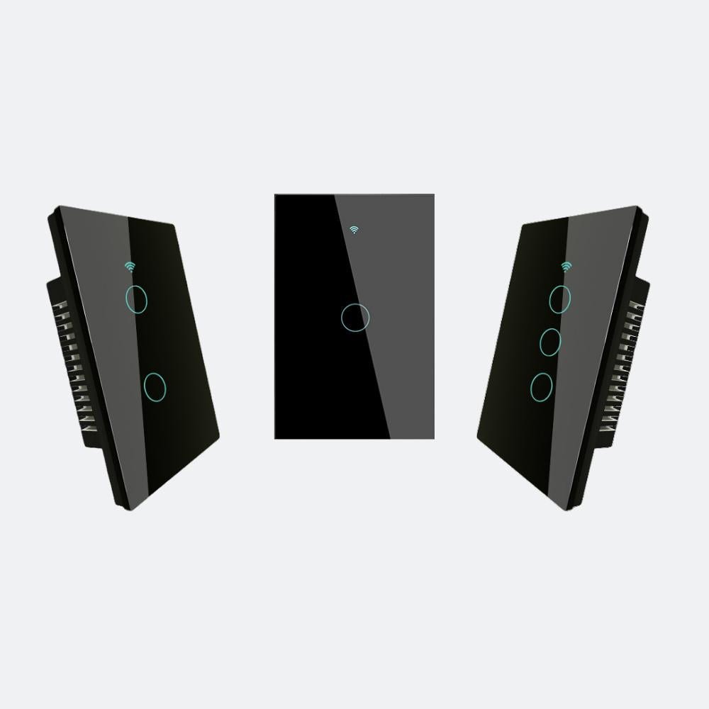Interruptor WiFi Inteligente Táctil Vidrio Negro