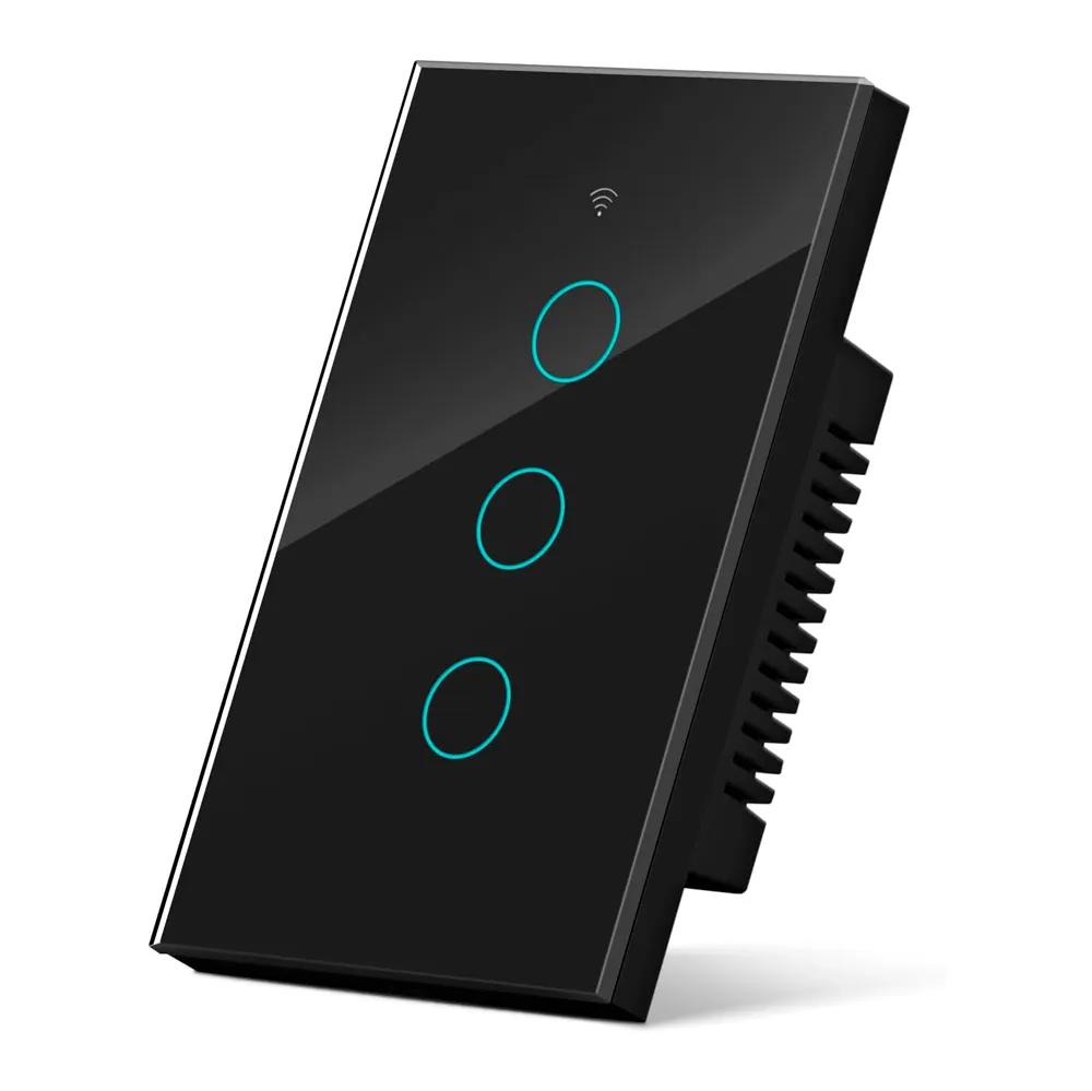Interruptor WiFi Inteligente Táctil Vidrio Negro