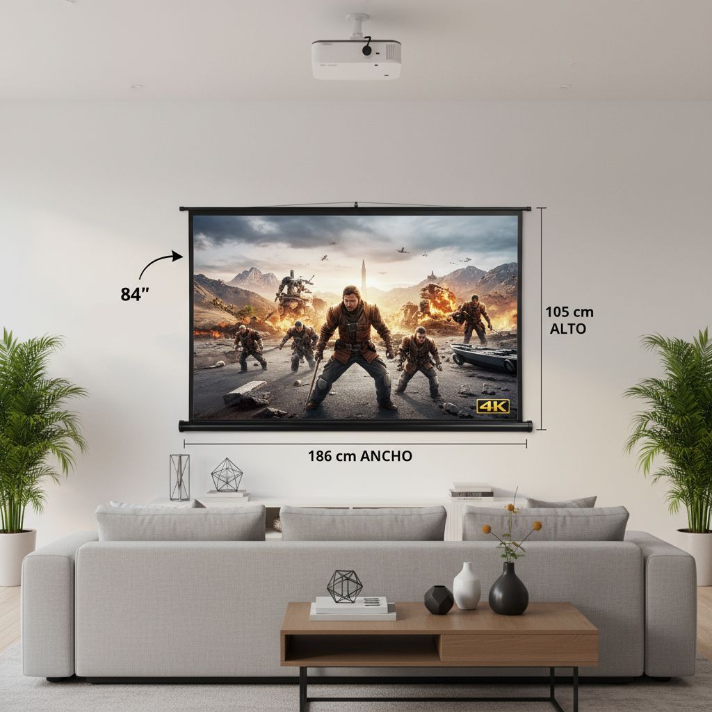 Pantalla de Proyección Retráctil 84”, 100” y 120”