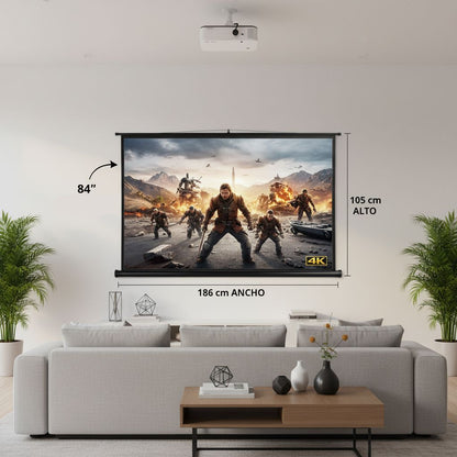 Pantalla de Proyección Retráctil 84”, 100” y 120”
