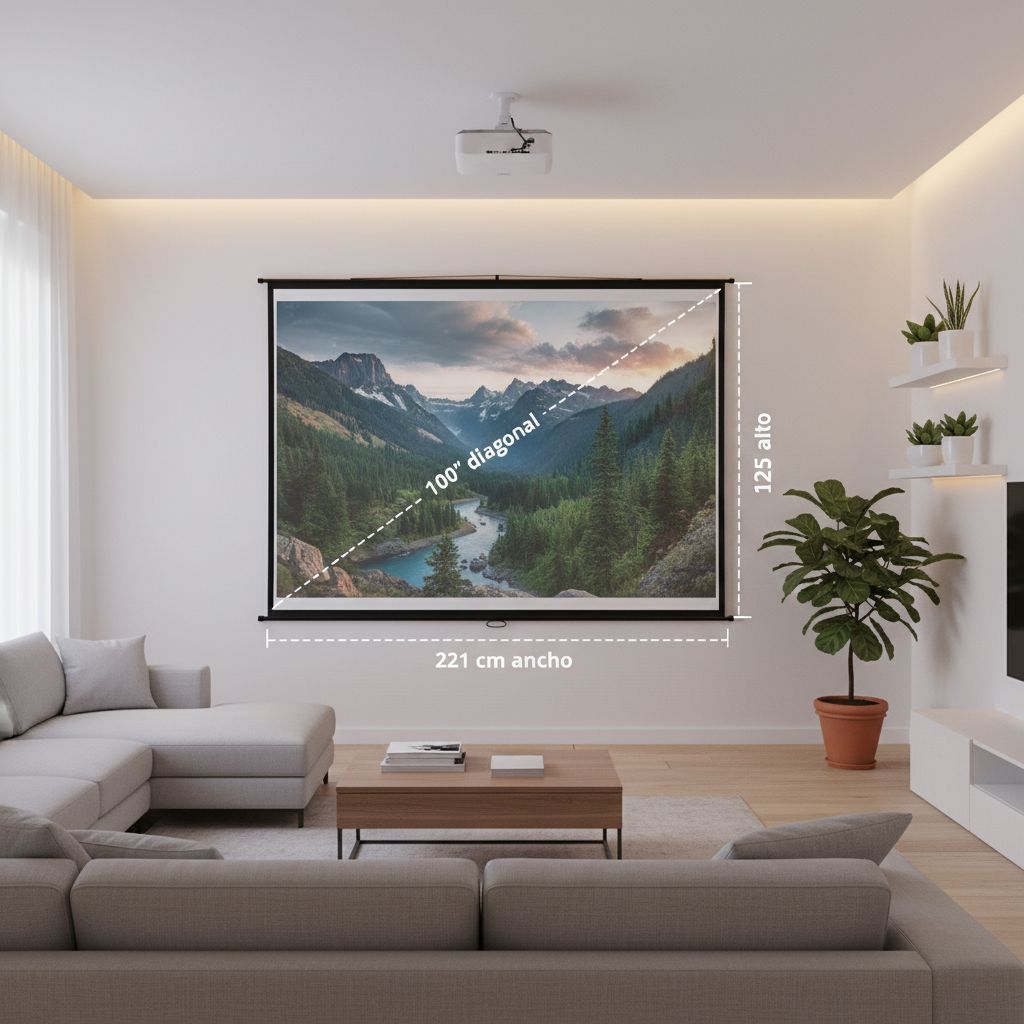 Pantalla de Proyección Retráctil 84”, 100” y 120”