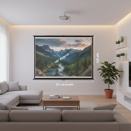 Pantalla de Proyección Retráctil 84”, 100” y 120”
