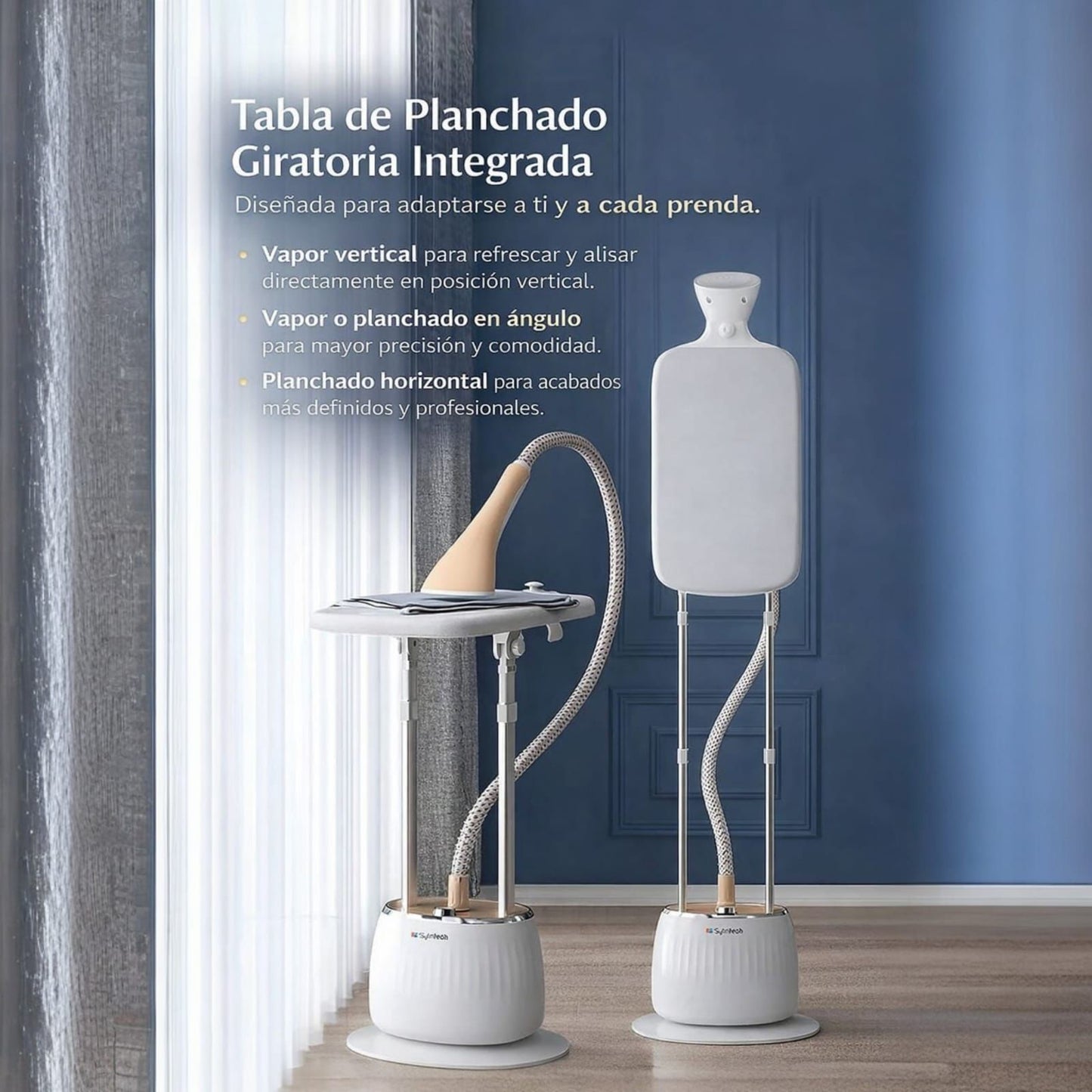 Centro de Planchado Vertical con Tabla Giratoria Integrada