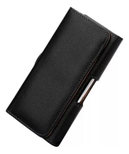 Estuche Protector de Cuero para Smartphone con Clip de Correa