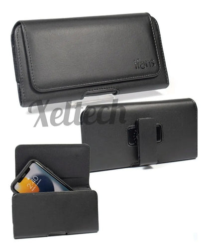 Estuche Protector de Cuero para Smartphone con Clip de Correa