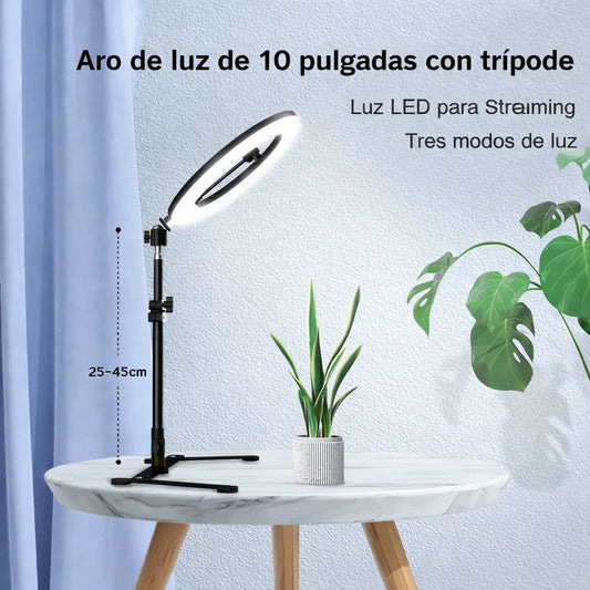 Aro de Luz con Soporte de Mesa