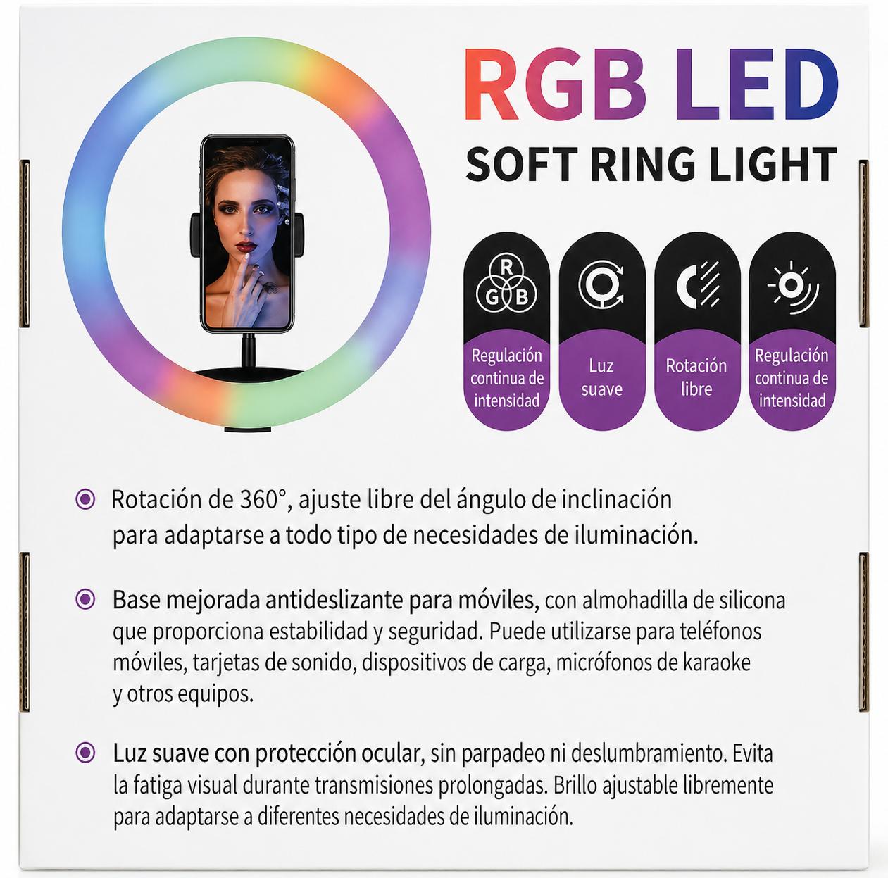 Aro de luz RGB 26cm sin Tripode