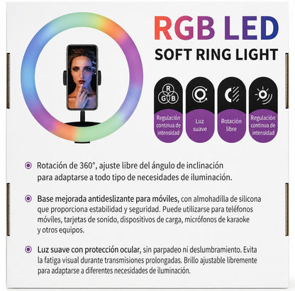 Aro de luz RGB 26cm sin Tripode